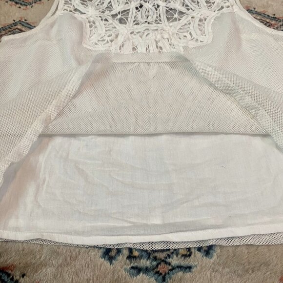 Stunning Topshop Crocheted Lace & Mesh Sleeveless Blouse - Size 4 - Picture 11 of 16